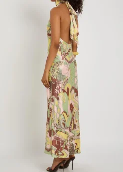 Maura printed satin midi dress
