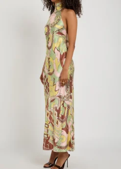 Maura printed satin midi dress