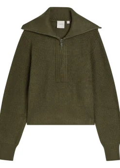 Maura ribbed half-zip knit sweatshirt