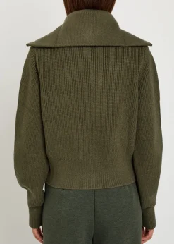 Maura ribbed half-zip knit sweatshirt