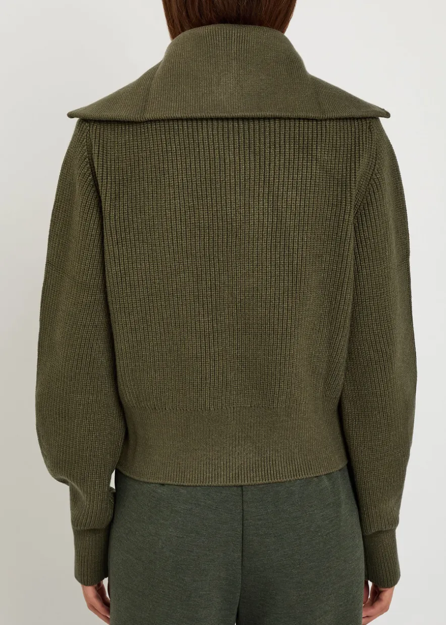 Maura ribbed half-zip knit sweatshirt