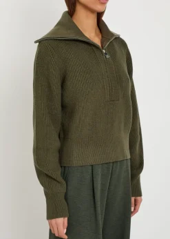 Maura ribbed half-zip knit sweatshirt