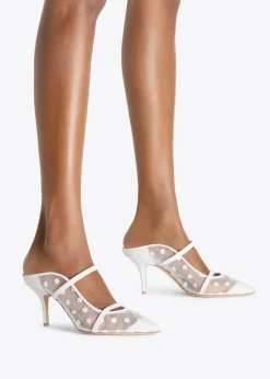 Maureen 70 floral-mesh heeled mules