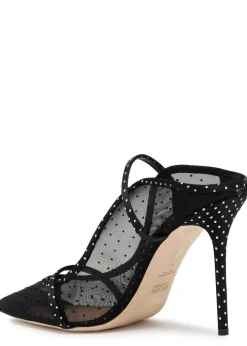 Maureen 100 polka-dot mesh mules
