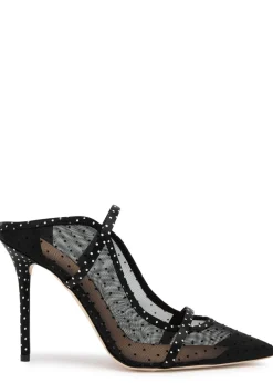 Maureen 100 polka-dot mesh mules
