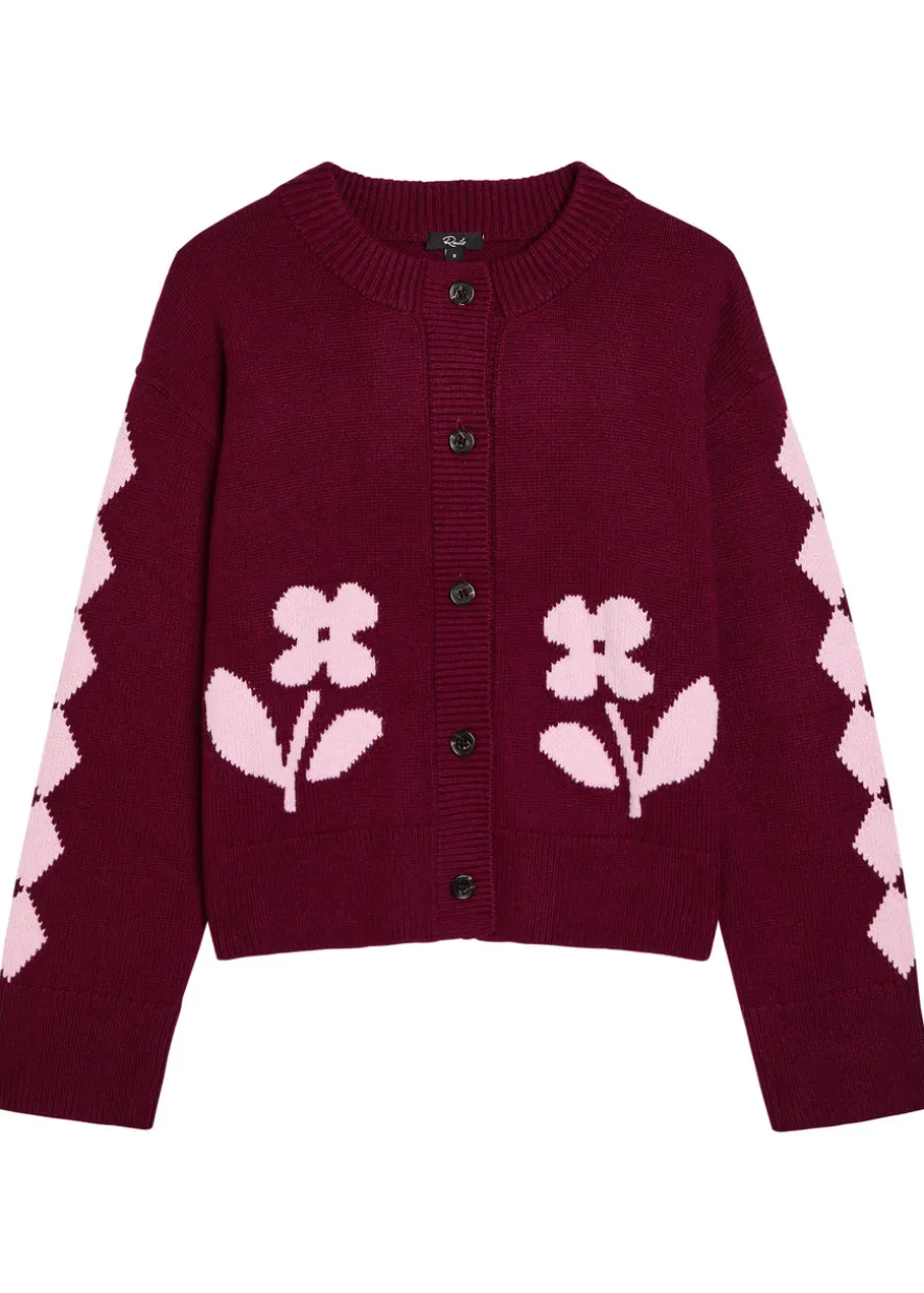 Mavie embroidered knit cardigan