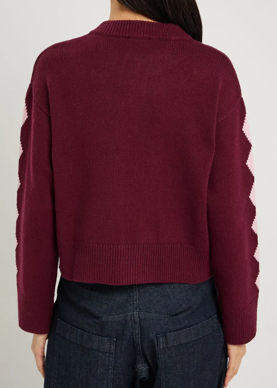 Mavie embroidered knit cardigan