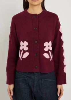 Mavie embroidered knit cardigan