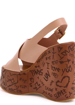 Maxime leather platform wedge sandals