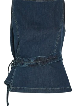 Maxime ruffled denim top