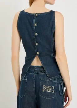 Maxime ruffled denim top