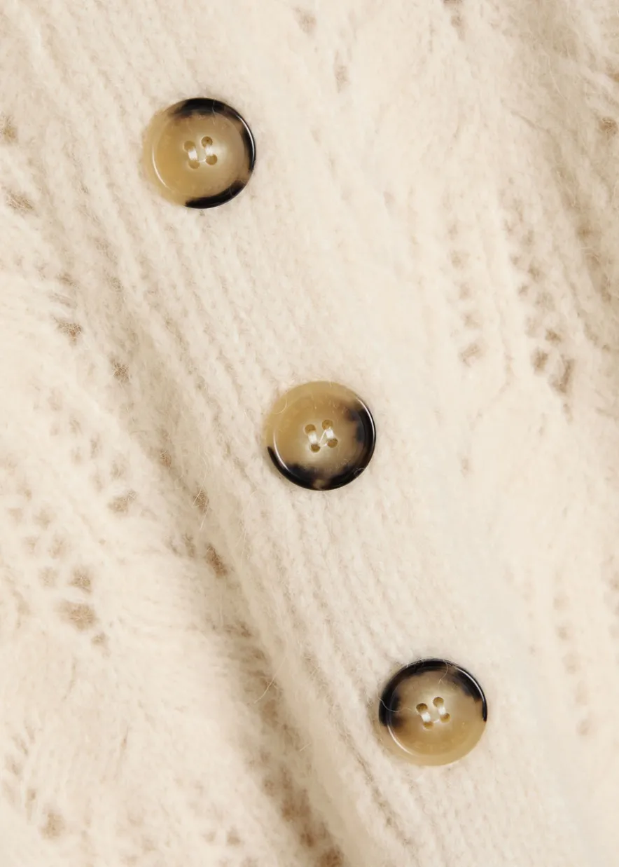 Maxine openwork alpaca-blend cardigan