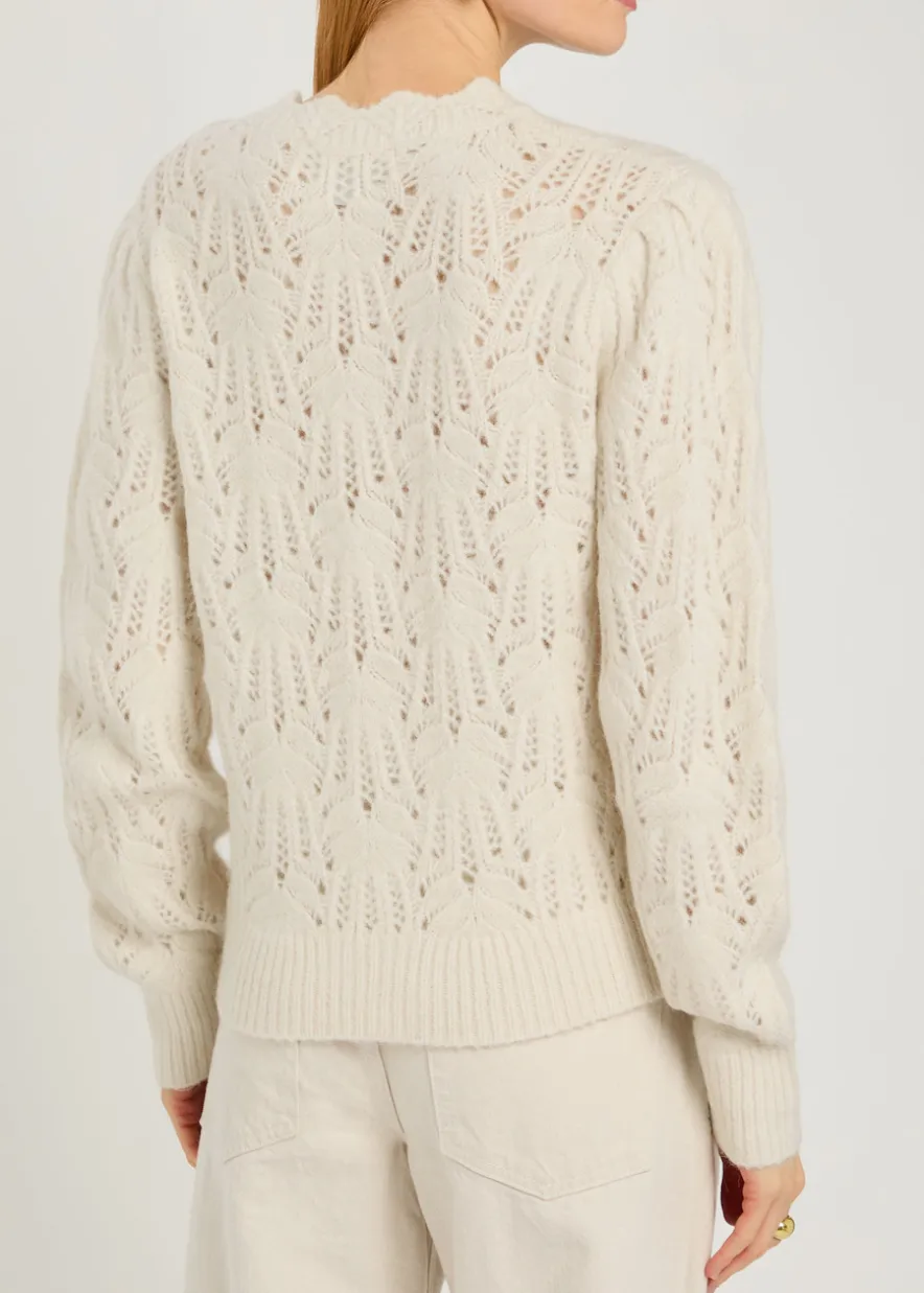 Maxine openwork alpaca-blend cardigan