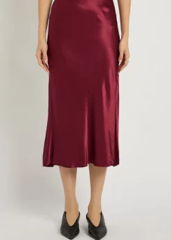 Maya side split satin skirt