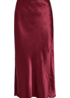 Maya side split satin skirt