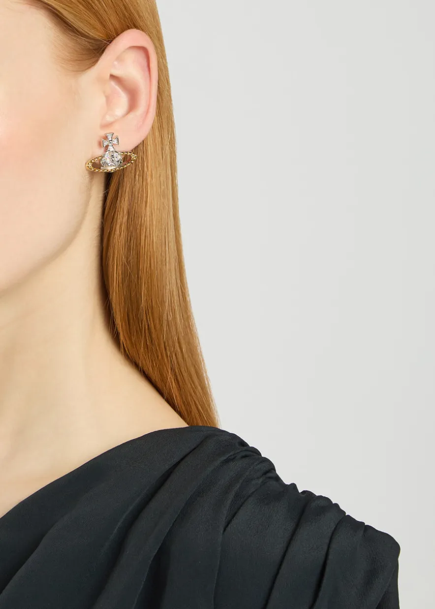 Mayfair Bas Relief two-toned rhodium-plated stud earrings