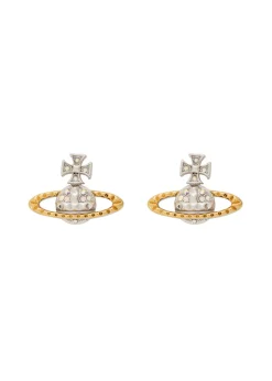 Mayfair Bas Relief two-toned rhodium-plated stud earrings