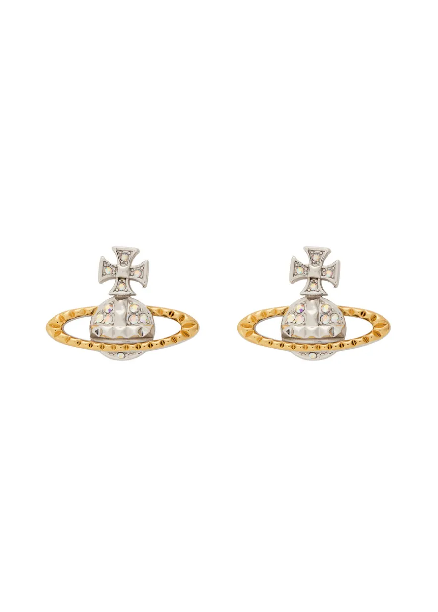 Mayfair Bas Relief two-toned rhodium-plated stud earrings