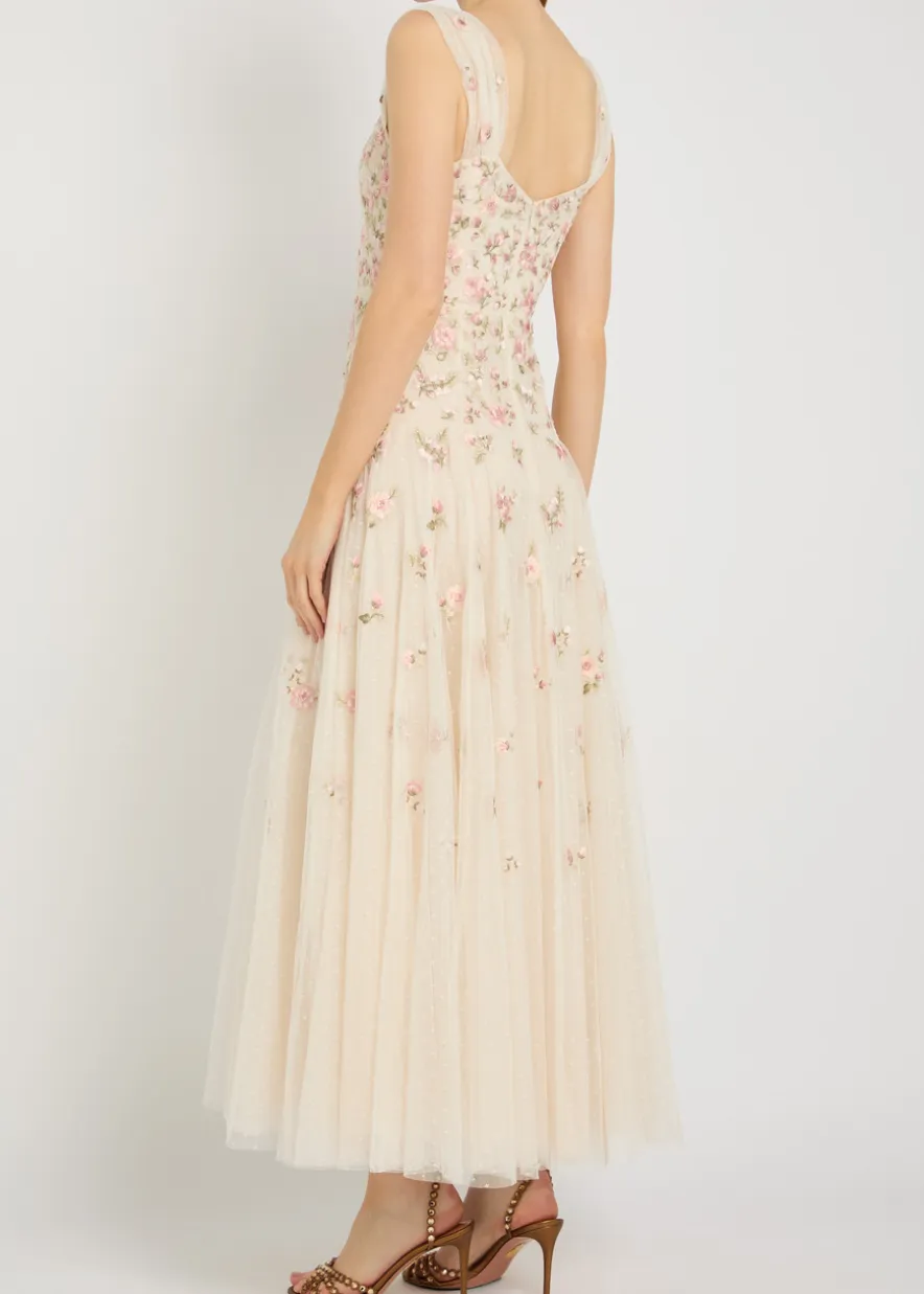 Mayflower Ditsy floral-embroidered tulle gown