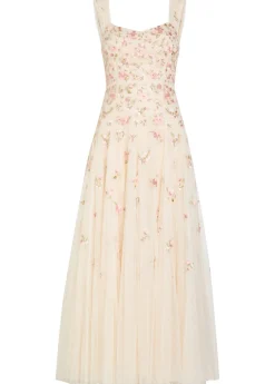 Mayflower Ditsy floral-embroidered tulle gown