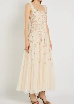 Mayflower Ditsy floral-embroidered tulle gown