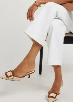 Maysalebi 50 raffia and leather mules