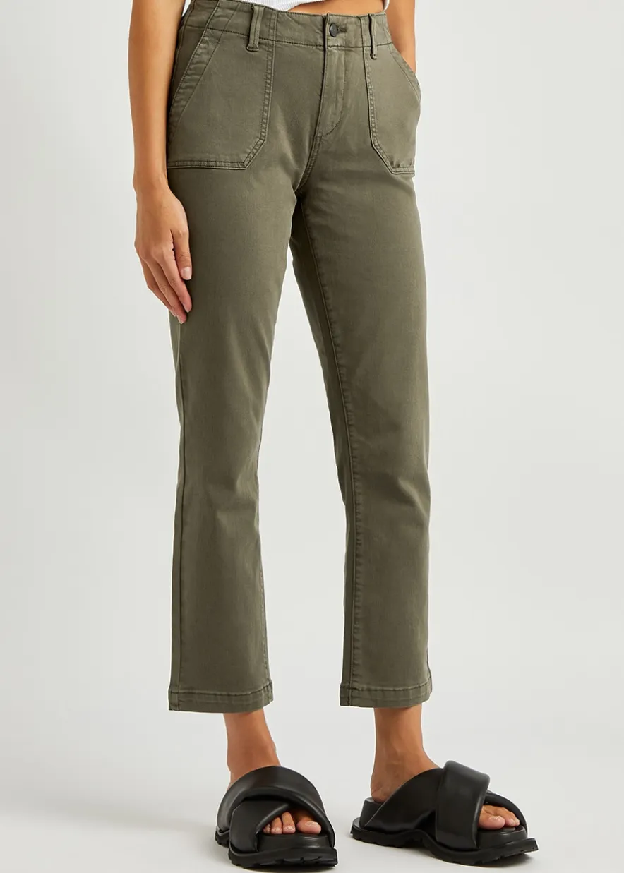 Mayslie green straight-leg tapered jeans