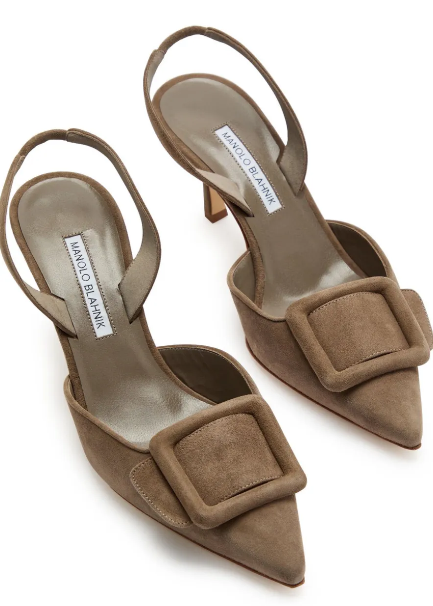 Maysli 70 suede slingback pumps