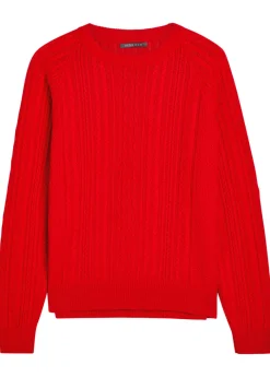 Maytime cable-knit cashmere and cotton-blend jumper