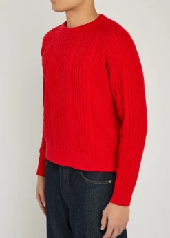 Maytime cable-knit cashmere and cotton-blend jumper