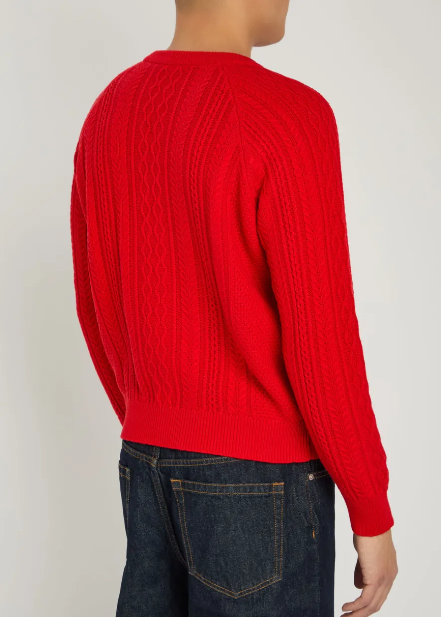 Maytime cable-knit cashmere and cotton-blend jumper
