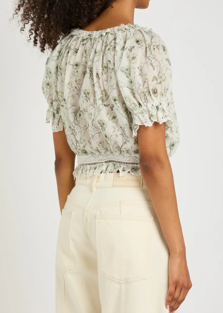 Mclaine floral-print cotton blouse