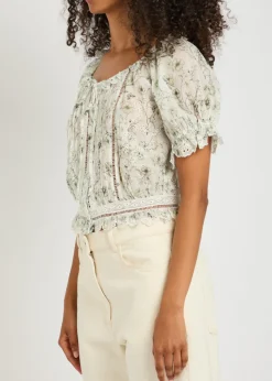 Mclaine floral-print cotton blouse