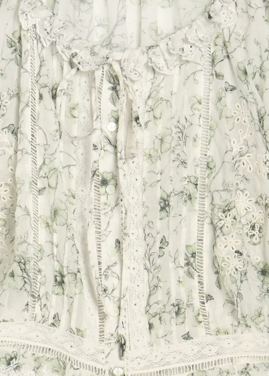 Mclaine floral-print cotton blouse