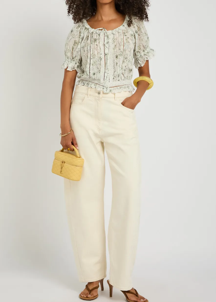 Mclaine floral-print cotton blouse