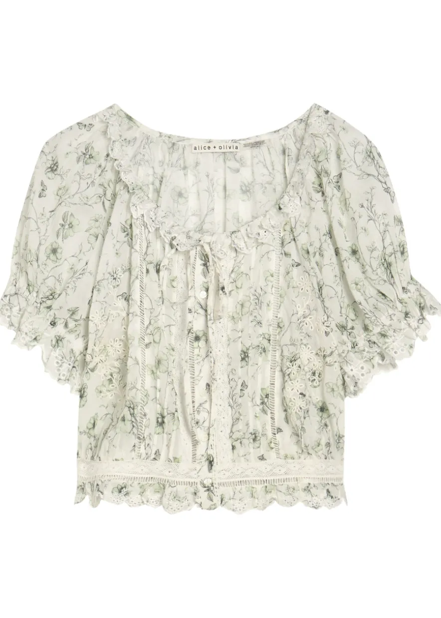 Mclaine floral-print cotton blouse