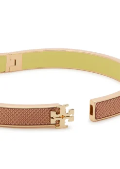 Medium Icon Guilloché enamelled 18kt gold-plated bracelet