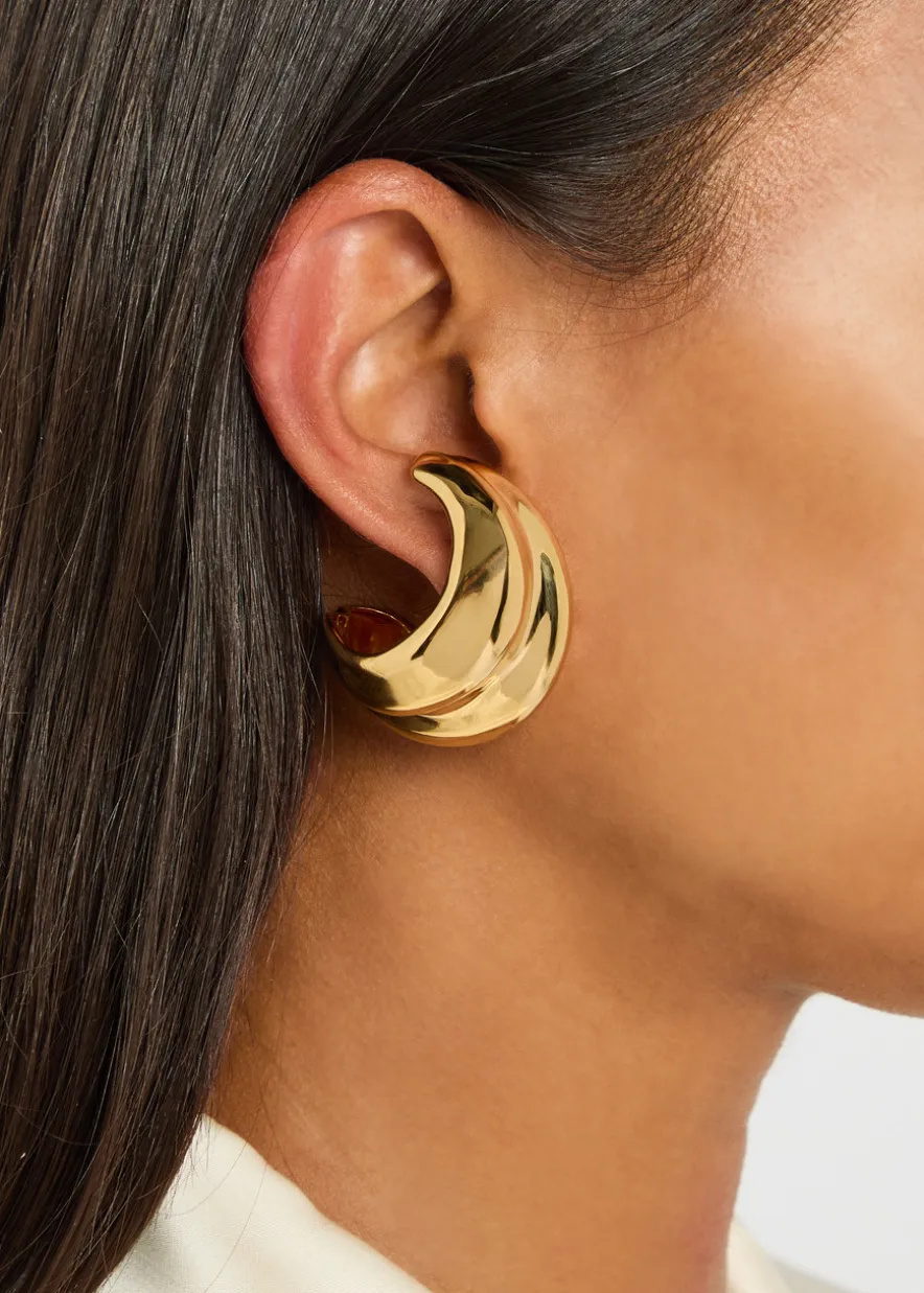 Mega Cuff 14kt gold vermeil hoop earrings