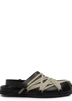 Mega Lace leather mules