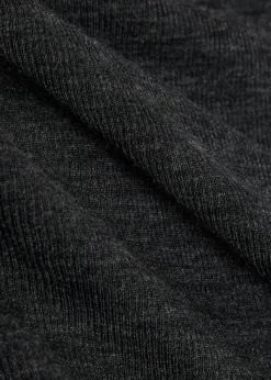 Melange-knit long-sleeve wool top