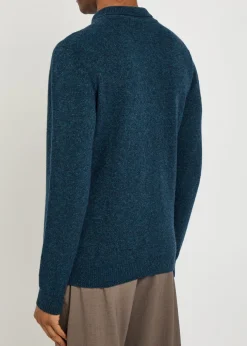 Melangé wool polo jumper