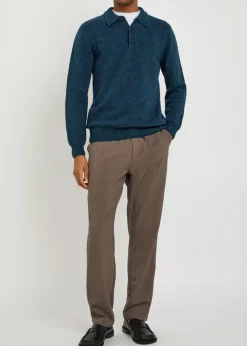 Melangé wool polo jumper