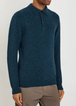 Melangé wool polo jumper
