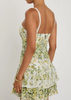 Meredith floral-embroidered cotton mini dress
