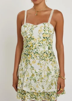 Meredith floral-embroidered cotton mini dress