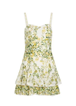 Meredith floral-embroidered cotton mini dress