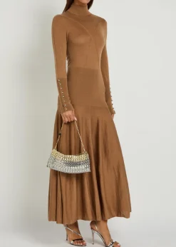 Merino and silk-blend midi dress