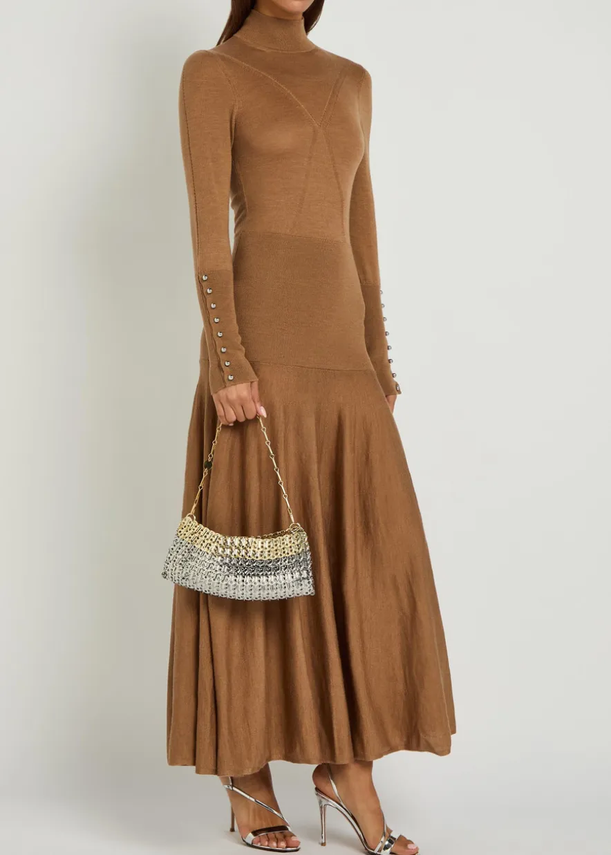 Merino and silk-blend midi dress