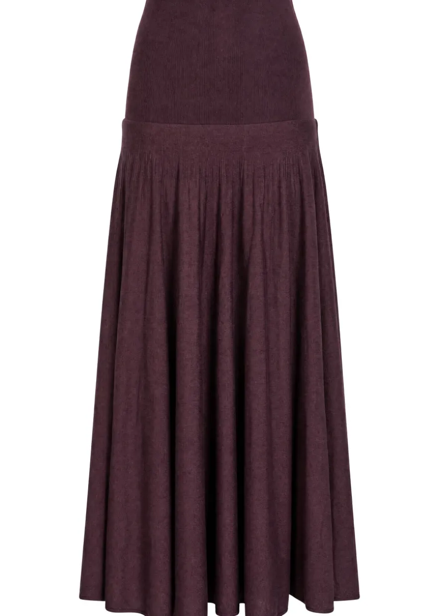 Merino wool and silk-blend maxi skirt