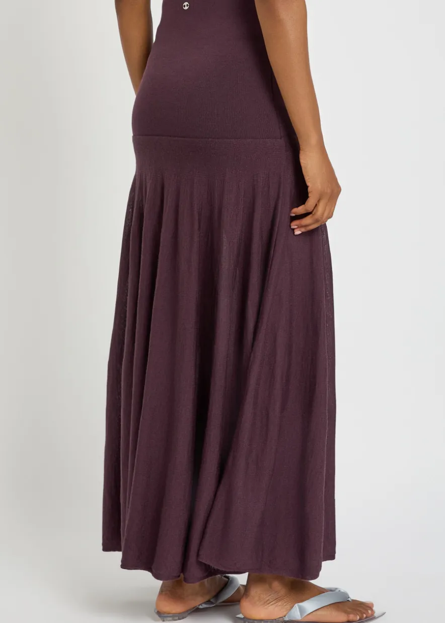Merino wool and silk-blend maxi skirt